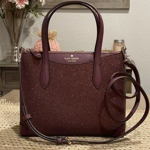 NWT Kate Spade Shimmy Glitter Lola Satchel Crossbody in Deep Nova Christmas Bag
